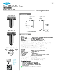 Thumbnail of document Manual - 525 Metalex Paddlewheel Flow Sensor